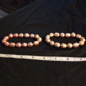 Pair of Pearl Bracelets Pink/Champagne